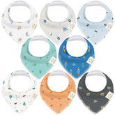 KeaBabies Cosmo 8-pack bandana bibs packshot, versatile drool protection for daily outfits