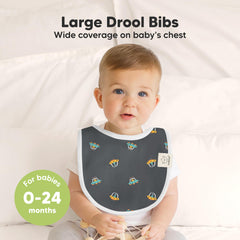 KeaBabies Cosmo soft cotton bib closeup shows gentle fabric for sensitive skin.