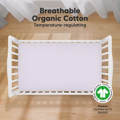KeaBabies crib sheet closeup shows organic cotton texture for gentle skin contact