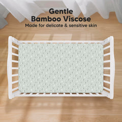 KeaBabies crib sheet with SnugFit tech eases fitting and removal.