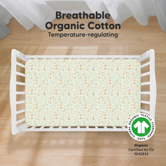 KeaBabies crib sheets jersey closeup shows gentle knit suitable for delicate baby skin.