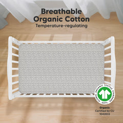 KeaBabies crib sheets soft texture closeup shows 100% organic cotton for gentle skin