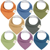 KeaBabies Cruise 8-pack bandana bibs showcase soft cotton for drool and teething comfort.