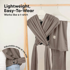 KeaBabies D-Lite cross-straps view highlights quick, effortless wear like a T-shirt.