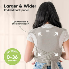 KeaBabies D-Lite wrap adjustable rings enable quick, secure setup.