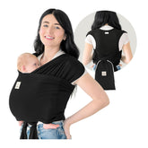 KeaBabies D-Lite wrap carrier front carry showing ergonomic support for parent and baby.