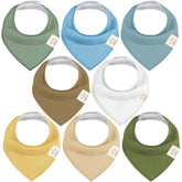 KeaBabies Daybreak bandana bibs pack-front view catches drool during teething.