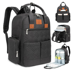 KeaBabies Diaper Bag Backpack Charcoal front view shows durable, travel-ready design for on-the-go parenting