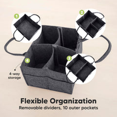 KeaBabies diaper caddy side pockets organize creams and wipes instantly.
