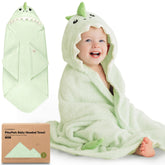 KeaBabies Draco hooded towel close-up shows plush organic cotton terry for gentle newborn drying.