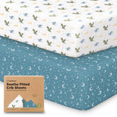 KeaBabies dragon tale print crib sheet on standard mattress for cozy bedtime