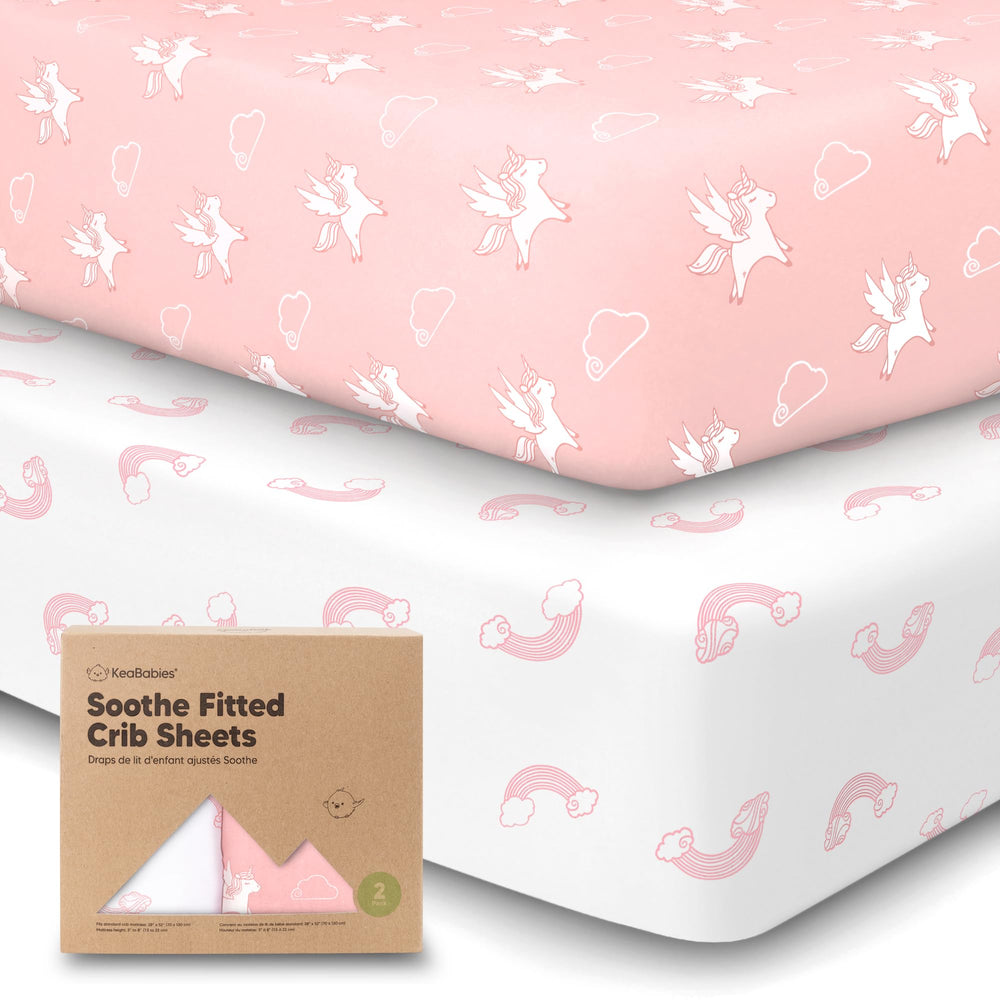 KeaBabies Dreamland crib sheets folded—soft organic cotton for comfortable naps