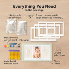 KeaBabies duo keepsake frame setup with included materials for personalization.
