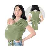 KeaBabies dusty olive wrap close-up fabric showing breathable material ideal for all-day comfort