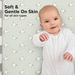 KeaBabies Elastic SnugFit Band keeps the sheet in place on standard cribs.