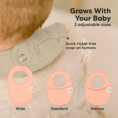 KeaBabies Embrace 8-Pack full-coverage bib showcases torso protection during feeding and teething