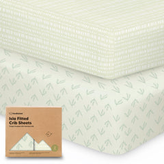 KeaBabies Fleur 2-pack crib sheets front view showcasing soft bamboo fabric and breathable comfort.