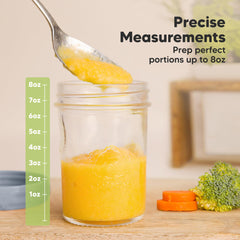 KeaBabies freezer-safe and microwave-safe glass jars for quick reheating.