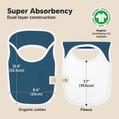 KeaBabies Hallo Baby Bibs organic cotton with water-resistant fleece for longer wear.