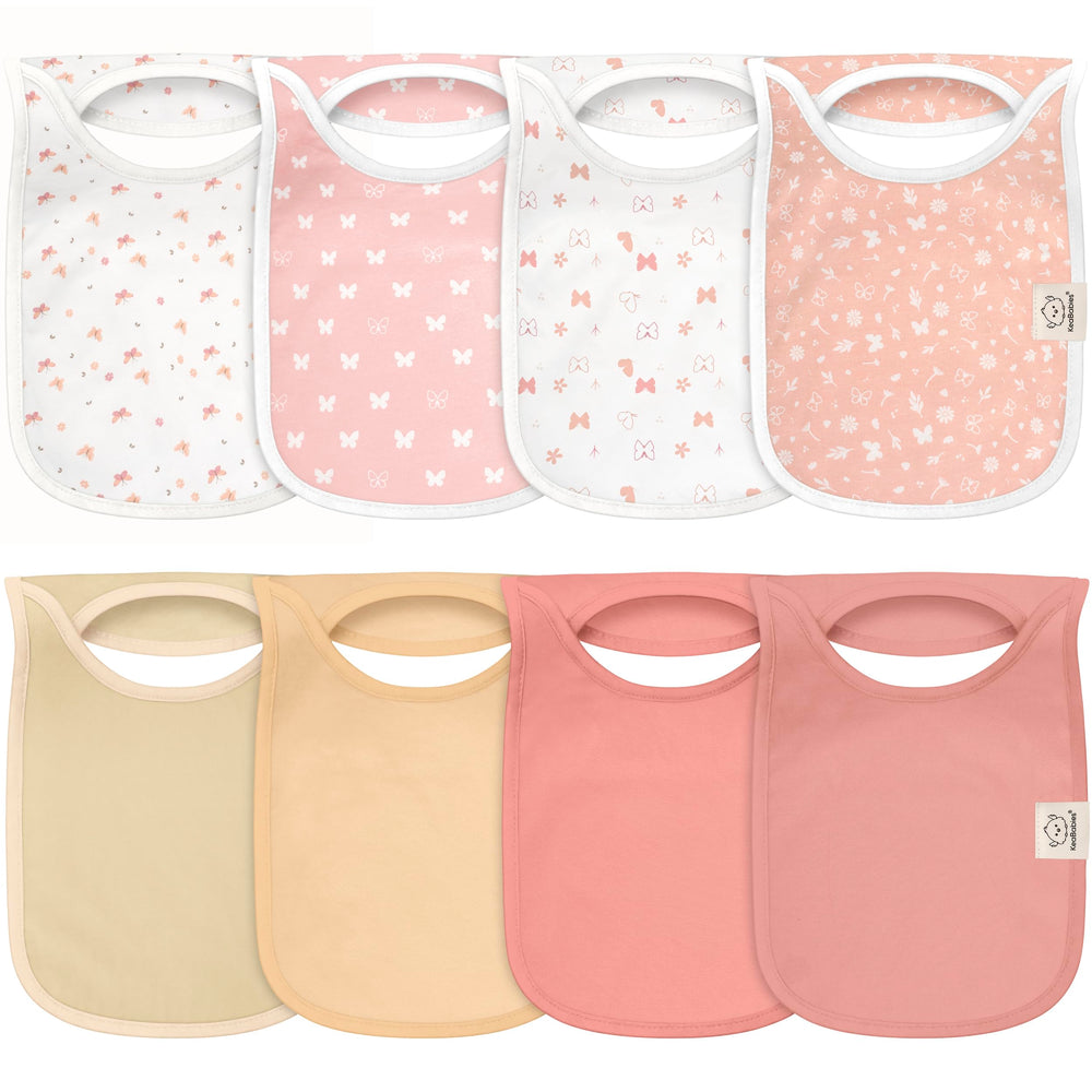 KeaBabies Hallo Baby Bibs overview with soft fabrics and butterfly colors for daily wear