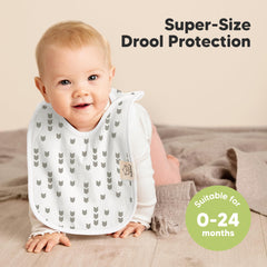 KeaBabies Hallo Baby Bibs pullover design demonstrates easy-on wear without snaps.
