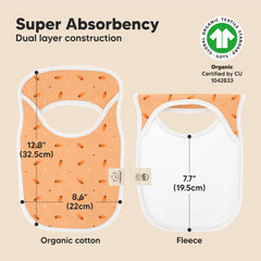 KeaBabies Hallo bib with water-resistant fleece for added spill protection.