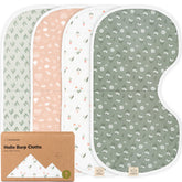KeaBabies Hallo Burp Cloths 4-pack offering absorbent protection during feeding