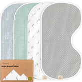 KeaBabies Hallo burp cloths pack overview shows a ready-to-use set for daily feeding.