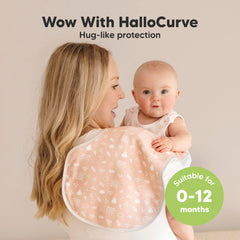 KeaBabies Hallo Curve burp cloth showing shoulder coverage and comfort