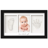 KeaBabies handprint kit onyx-black closeup shows durable frame for lasting baby memories.