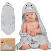 KeaBabies hooded towel 35x35 size keeps newborn dry and cozy after bath