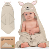 KeaBabies hooded towel on newborn after bath for dry, snug moments