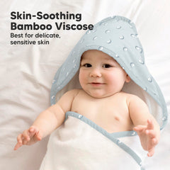KeaBabies hooded towel 35x35 large size provides cozy wrap for newborns and toddlers.