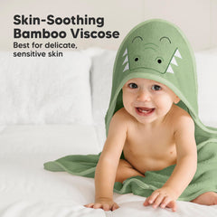 KeaBabies hooded towel bamboo viscose absorbency for quick dry after bath.