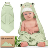 KeaBabies hooded towel baby 35x35 flat lay shows soft, quick-drying bath essential.