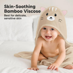 KeaBabies hooded towel bamboo fabric close-up highlighting breathable, gentle touch