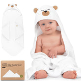 KeaBabies hooded towel newborn with 35x35 wrap for first bath.