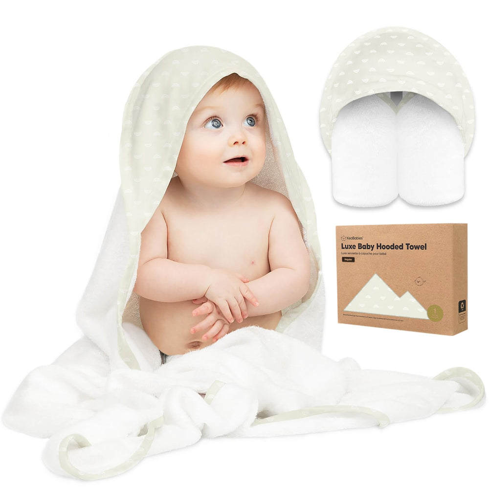KeaBabies hooded towel newborn soft touch for gentle post-bath drying and cuddly warmth.