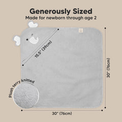 KeaBabies hooded towel soft touch protects sensitive skin during bath