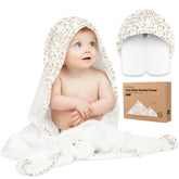 KeaBabies hooded towel Wildwood folded shows newborn-bath size and cozy warmth