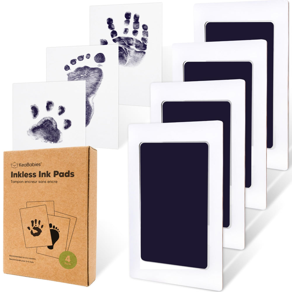 KeaBabies inkless 4-pack handprint kit captures mess-free newborn keepsakes.