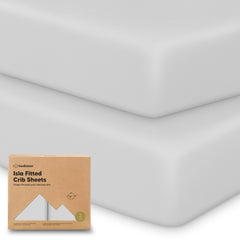 KeaBabies Isla crib sheet on bed shows snug 52x28 fit for smooth naps