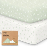 KeaBabies Isla fitted crib sheet on mattress in 52x28 size showing soft bamboo-viscose feel