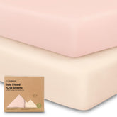 KeaBabies Isla fitted crib sheet shows 52x28 size for secure crib fit.