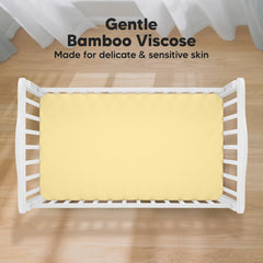 KeaBabies Isla fitted sheet on mattress demonstrates snug fit and easy installation.