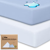 KeaBabies Isla Protect+ mini crib sheet waterproof layer for leak protection during naps