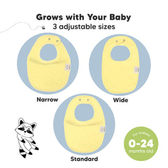 KeaBabies large-cover bib keeps torso dry during feeds and play.