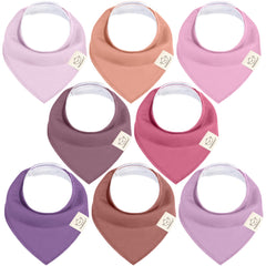 KeaBabies 8-pack lilac bandana bibs offer soft organic cotton for daily drool.