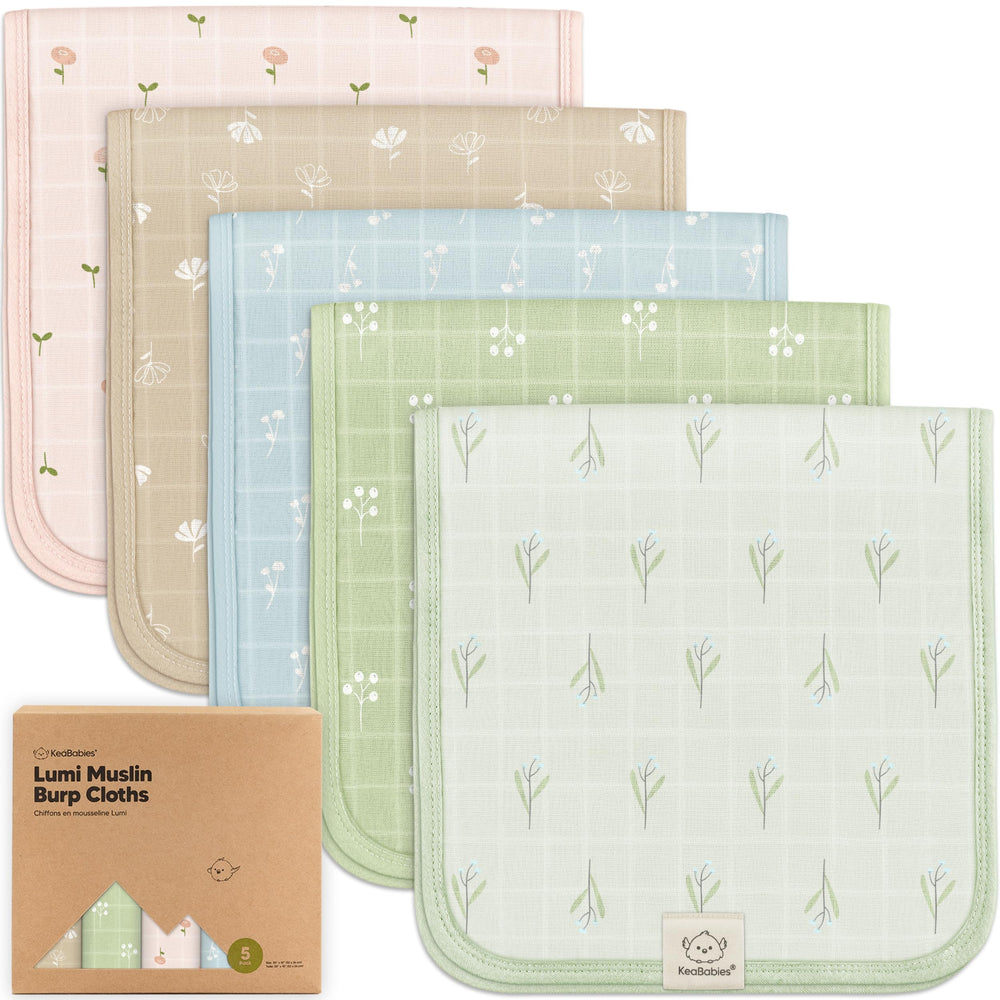 KeaBabies Lumi burp cloth absorbent close-up for mess-free spit-ups and quick cleanups.