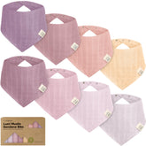 KeaBabies Lumi lavender muslin bib in bandana style shows ultra-soft fabric.